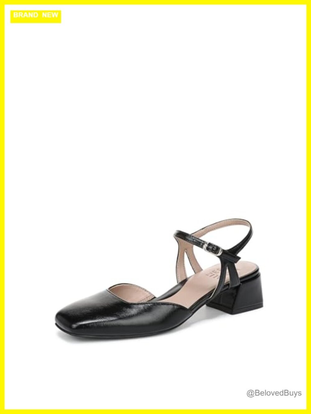 Naturalizer Hattie Strappy Block Heel Pump Cutout Slingback Faux Leather
